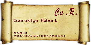 Csereklye Róbert névjegykártya
