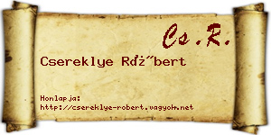 Csereklye Róbert névjegykártya