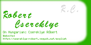robert csereklye business card