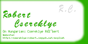 robert csereklye business card